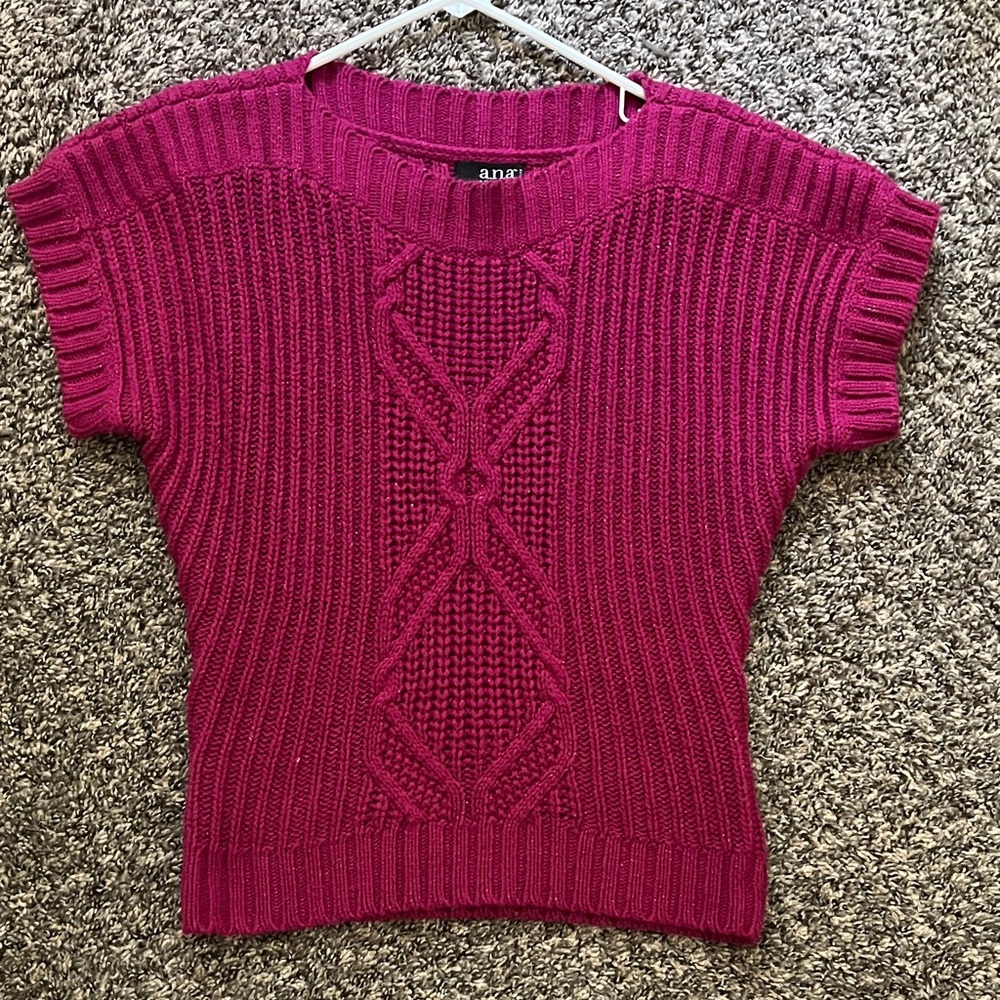 Fuchsia Cable Knit Sweater hot pink PS